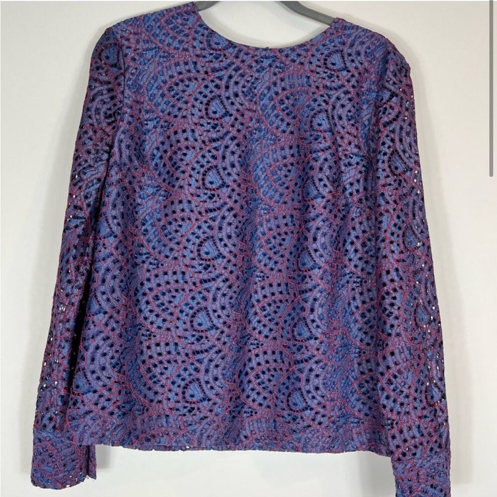 NWT banana republic blue and pink lace blouse